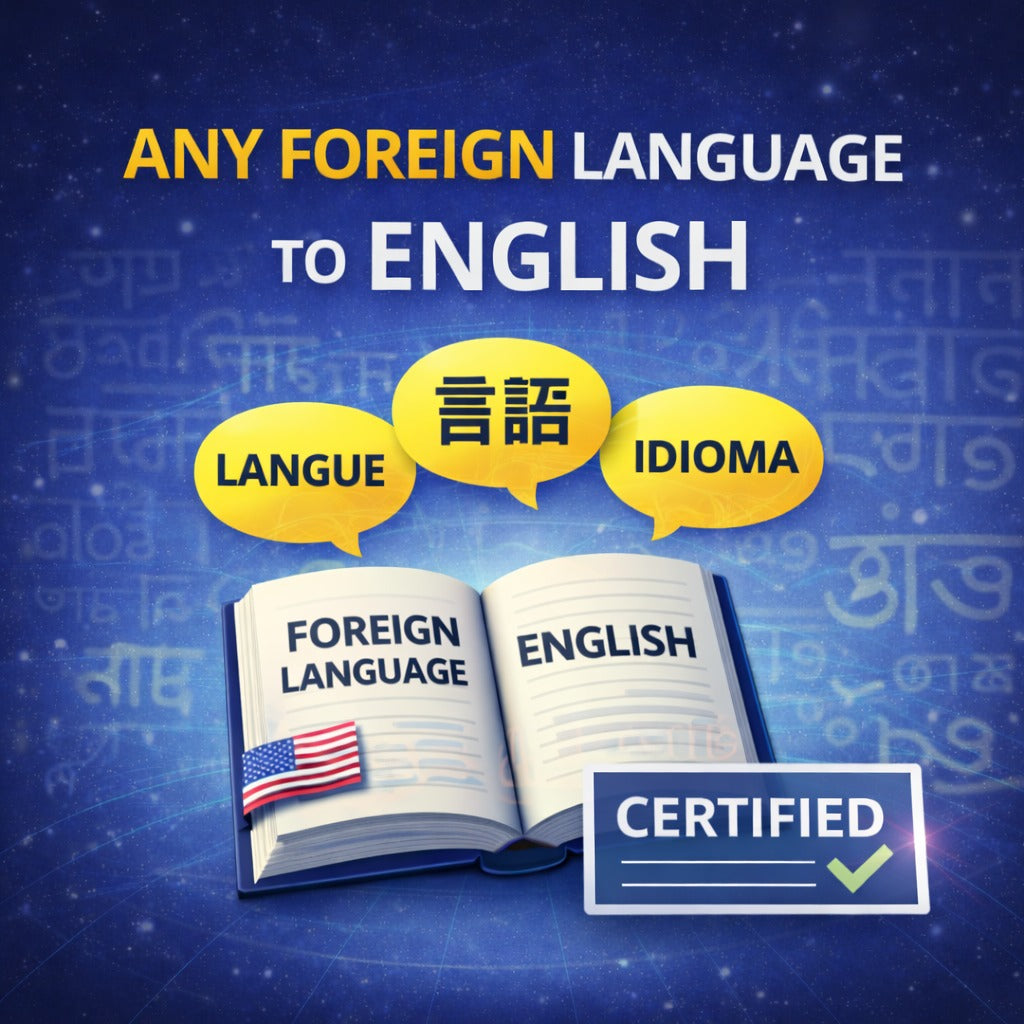 Any Foreign Language to English Certified Translation