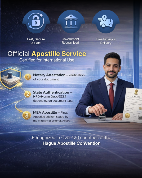 MEA Apostille (Legalisation) on Birth Certificate, Marriage Certificate, Degrees, PCC and other Documents