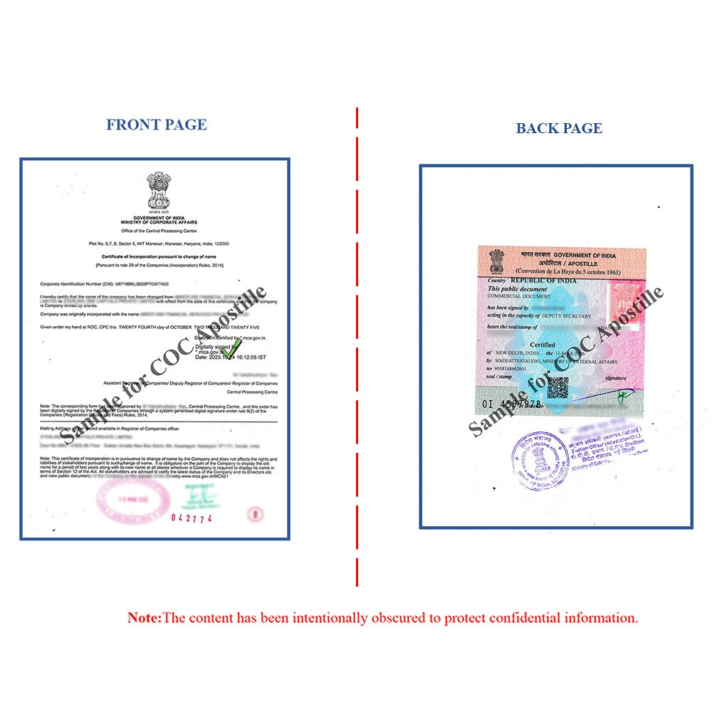 Chamber of Commerce + MEA Apostille on GST Certificate, Business and Commercial Documents