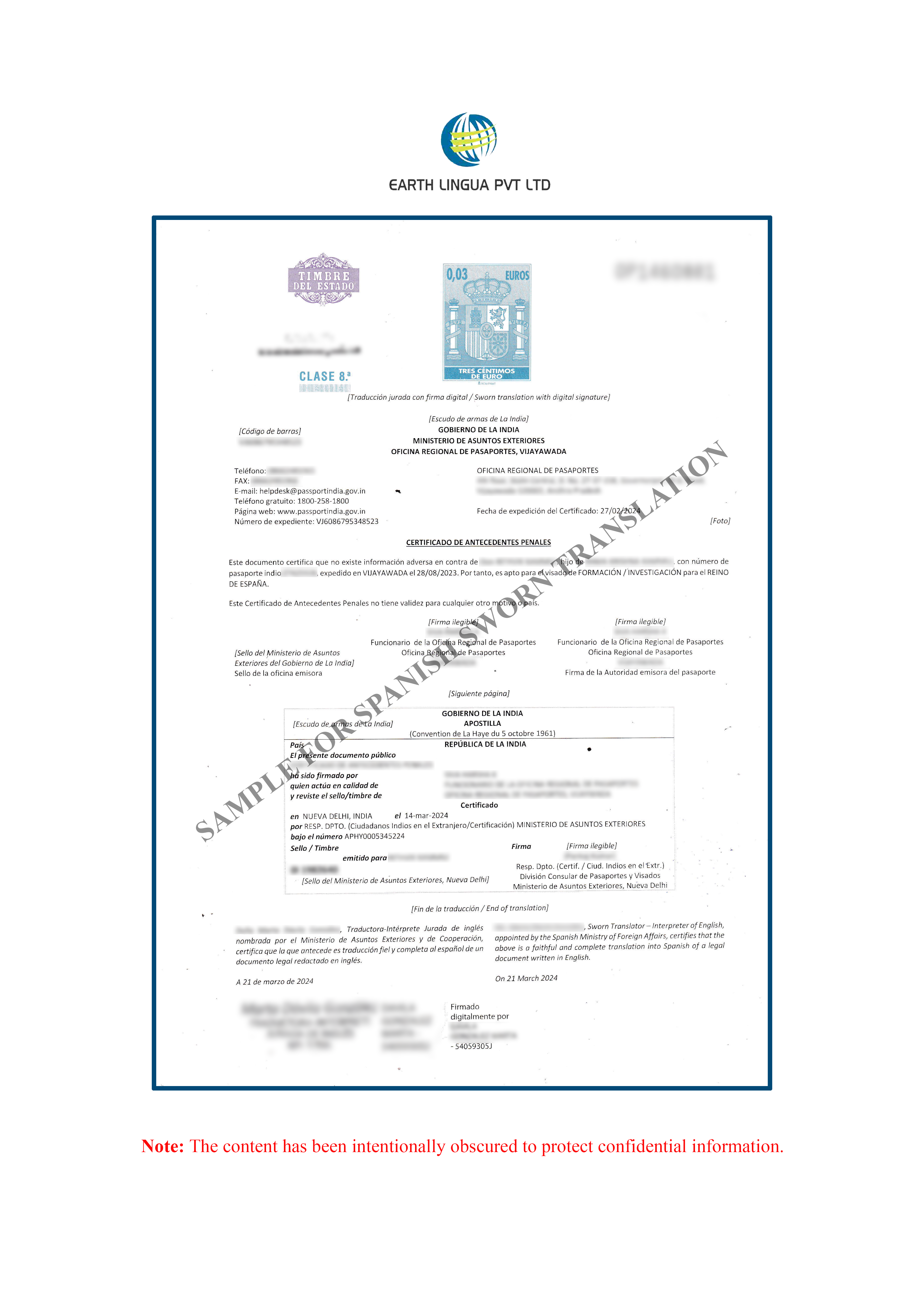 ENGLISH to SPANISH Sworn Translation of Documents