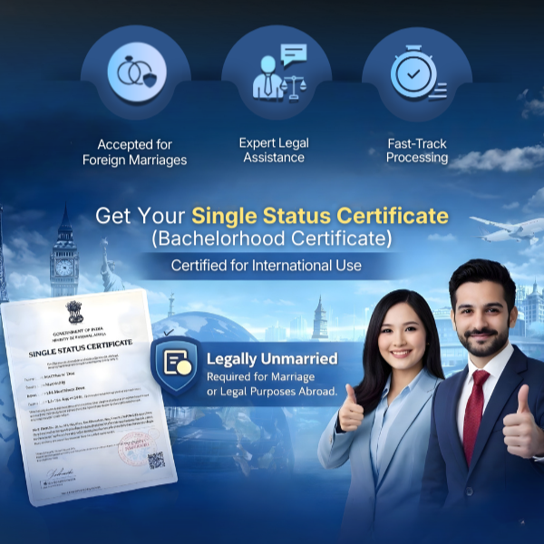 MEA Apostille (Legalisation) on Single Status / Bachelorhood Certificate